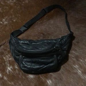 Black leather Fanny pack